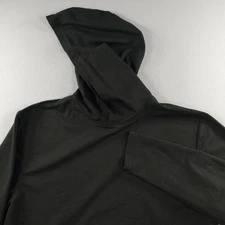 BYLT Shirt Mens Medium Green Drop Cut Hooded Long Sleeve Performance