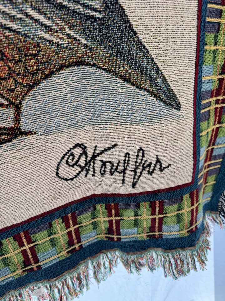 Manta de tapiz Pure Country Weavers pájaros con flecos 72" X 56" regalo acogedor Foto 4 de 4