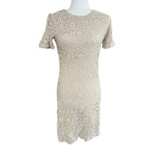 Guess "Charlotte" Boho Crochet Lace Mini Dress Women Size S Cottage Cocktail