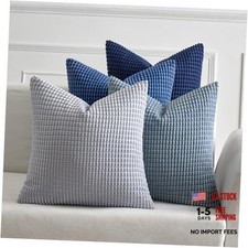 Blue Decorative Pillow Covers 18x18 Inch Set 18" x 18" Pack of 4 Luxury Blue