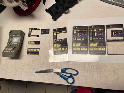 StAr TrEk TnG tricorder 1 prop lcars transparent print set