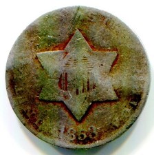 1853 Silver Three Cent !!