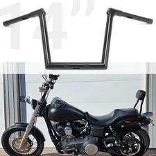 HOT!! Black Ape Fat 1.25'' Hanger Bar Handlebar 14'' For Harley 2015-23 22 FLRT
