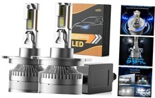 H4 Bulbs, 30000LM 6000K White Light, 1:1 Design, 13000RPM Cooling Fan, IP67