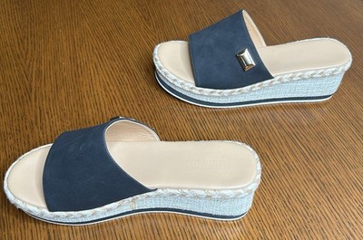 Minetom Women s Black Platform Sandals | Size 8 Slides | Espadrille | Never Worn