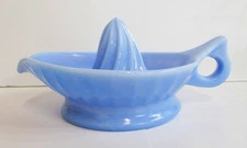 Vintage Kitchen Glass Delphite Blue Jeanette Glass Co Lemon Reamer Juicer 1930s