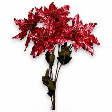 4 Jumbo Sized 34  Large Sparkle Poinsettia Holiday Flower Bundles