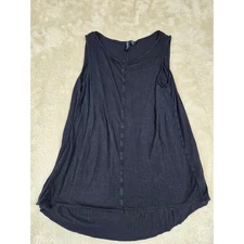 Cynthia Rowley Black Sleeveless Tunic Top High Low Hem Women's Size S