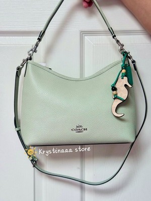 Coach Laurel Shoulder Bag With Seahorse Charm CBH82 NWT in Light Pistachio
