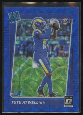 2021 Donruss Optic Rated Rookie Blue Scope Tutu Atwell Rookie Los Angeles Rams