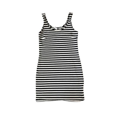 H&M Divided women's black and white striped sleeveless tank top dress size S