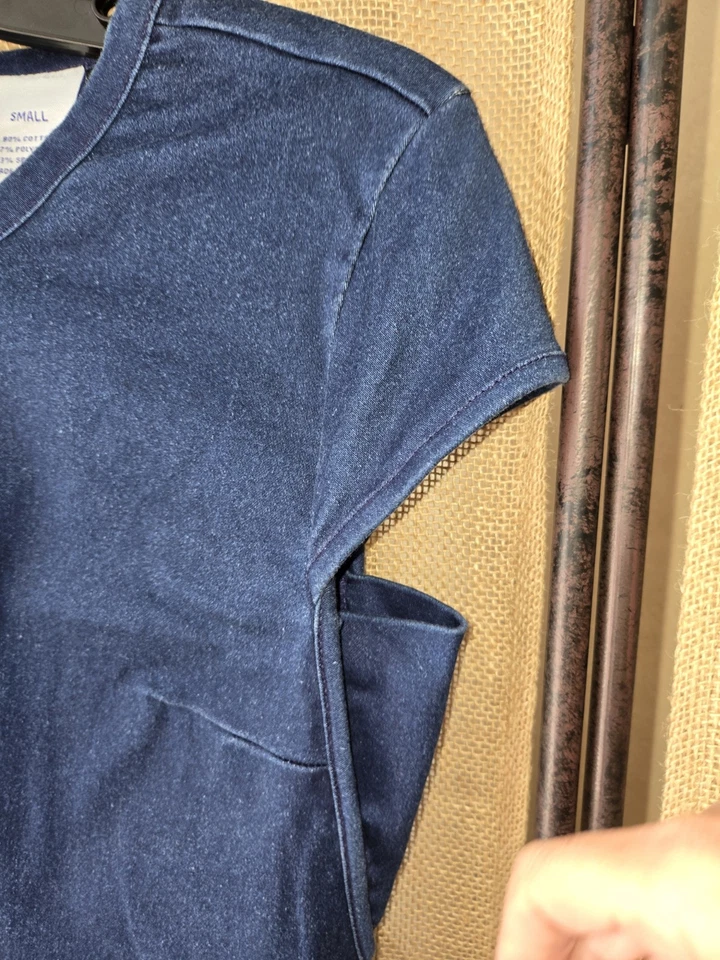 Women's NWOT Planet Motherhood Denim Look Ruffled Hem Maternity Dress Size Small - Image 3 of 4