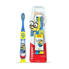 Colgate Kids Minion Toothbrush Pack of 2 Extra Soft Age 2 Gentle Bristles