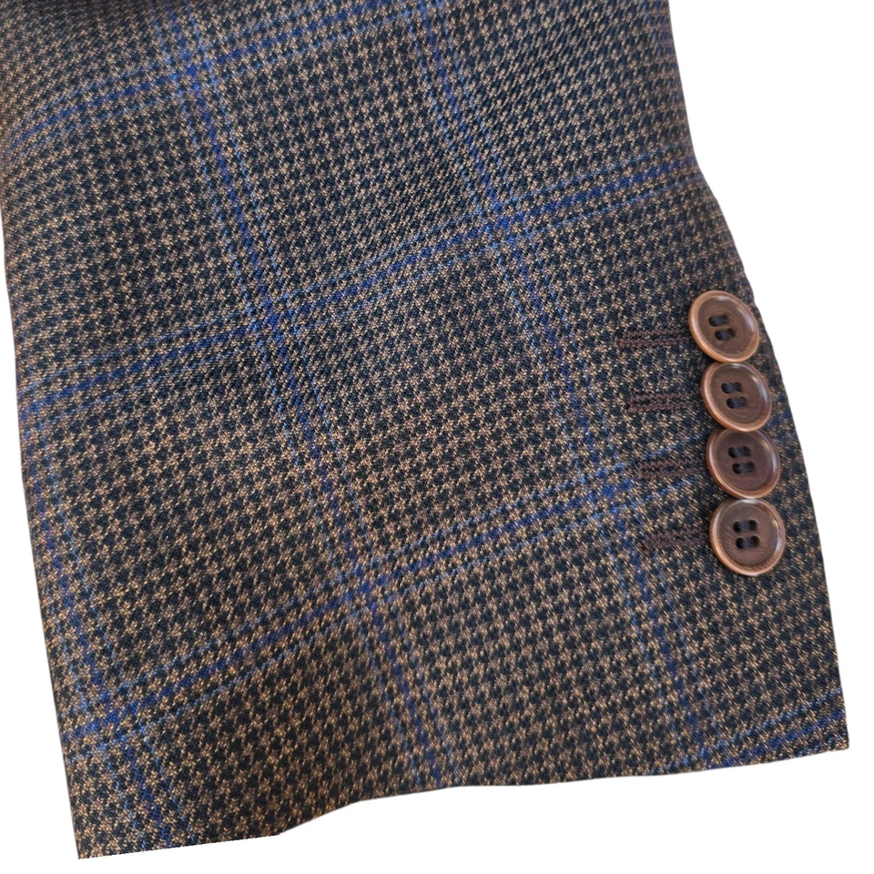 Custom Tailored Full Canvas Blazer 40L Silk Cashmere Wool Dual Vent Trussini - Image 4 of 4