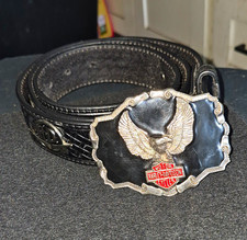Vintage Harley-Davidson Black Leatherstudded Belt.