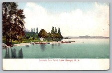 1911 Sabbath Day Point Lake George NY Boats American News Co Postcard