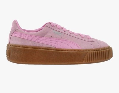 PUMA SUEDE PLATFORM Pink Brown Sneaker Shoes 363663-02