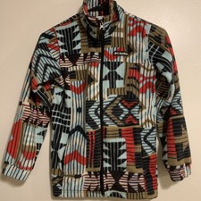 Columbia Full Zip Fleece Sweater Jacket Youth Medium Southwestern Aztec Print
