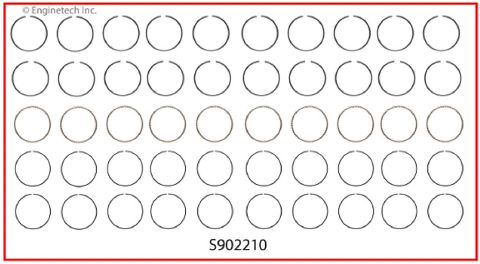 Anillos de pistón premium Enginetech Ford 6,8 L 415 SOHC V10 1997-2017 Foto 3 de 3