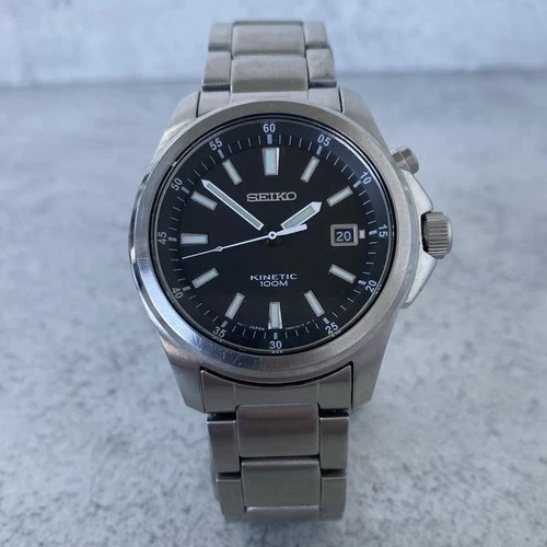 Vintage Seiko Kinetic 5M62-0CH0 Quickset Date Watch - EBay Live