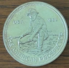 VINTAGE 1982 ENGELHARD .999 FINE SILVER ART ROUND - THE AMERICAN PROSPECTOR