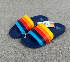 Aldi Badelatschen Badeschlappen Aldiletten Aldimania blau bunt Gr. 41-46 NEU