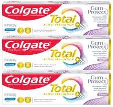 Colgate Total Active Prevention Gum Protect Whitening Toothpaste, 3oz- Pack of 3