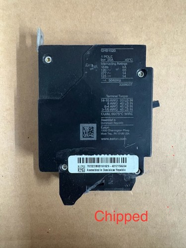 Eaton GHB1020 Leitungsschutzschalter 1-polig 20 Ampere 277/480V GHB *GECHIPT* - Bild 5 von 5