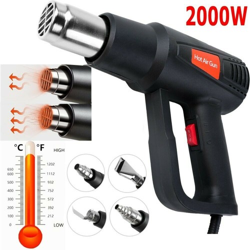 2500 W Pistola termica ventilatore ad aria calda strumento riscaldatore di potenza a doppia temperatura +4 ugelli - Foto 13 di 14