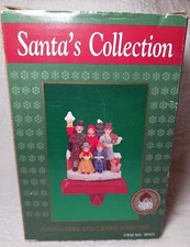 Vintage 1995 Santa's Collection Stocking Hanger Carolers Cast Iron W/ Box