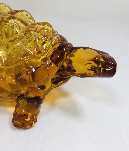 Vintage LG Wright Glass Amber Color Large Turtle Covered Dish 10” PLEASE READ - Picture 9 of 24