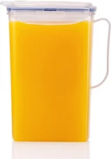 2 Quart BPA-Free Water Jug with Handle – Clear Leakproof Fridge Pitcher