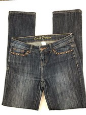Cache 2 Jeans Indigo Basic Denim Pants Womens Premium Embellished 30" Inseam