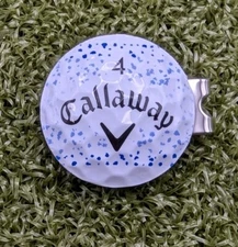Callaway Supersoft Golf Ball Marker With Magnetic Hat Clip  Splatter Chrome Tour