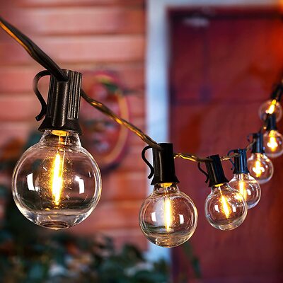 60M 90M Lichterkette Außen Glühbirnen Strom G40 Kunststoff-LED-Birnen warmweiß