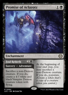 *MtG: 2x PROMISE OF ACLAZOTZ - Commander: The Lost Caverns of Ixalan Rare* 