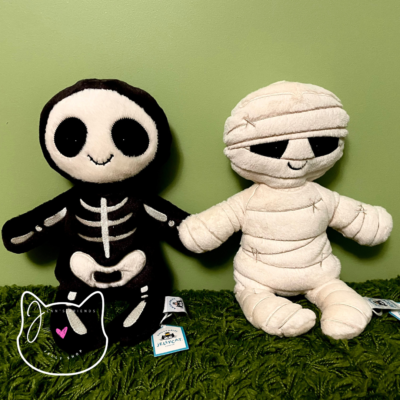 Jellycat SKELETON & MUMMY BOB Set Lot Soft Plush Toy New NWT