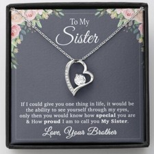 To My Sister Necklace, Brother to Sister, Birthday gift For Sister from Brother