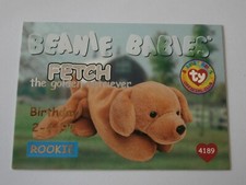 TY Beanie Babies BBOC Card - Series 1  Fetch the Golden Retriever Silver Holo
