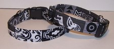 Wet Nose Designs Gray  Black Southwest Aztec Dog Collar Tribal Gecko Western