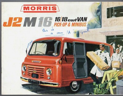 Morris J2 M16 1962-66 UK Market Sales Brochure 16-18cwt Van Pick-Up Minibus