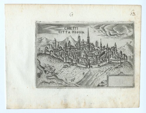 Antique Map "Chietti Citta Reggia" (Chieti-Italy) Valegio-D. Rascicotti, c.1598 - Picture 2 of 2
