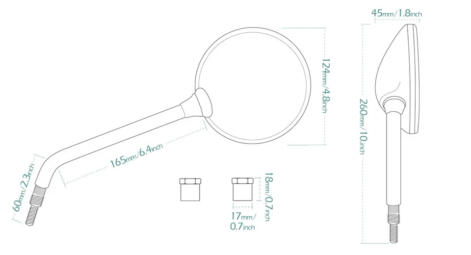 -Espejo retrovisor OE de repuesto acero convexo DERECHO x1 se adapta a Vespa Granturismo 200 Foto 2 de 4