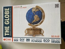 Eco Wood Art - The Globe Holz 3D mechanischer Modellbausatz - blau