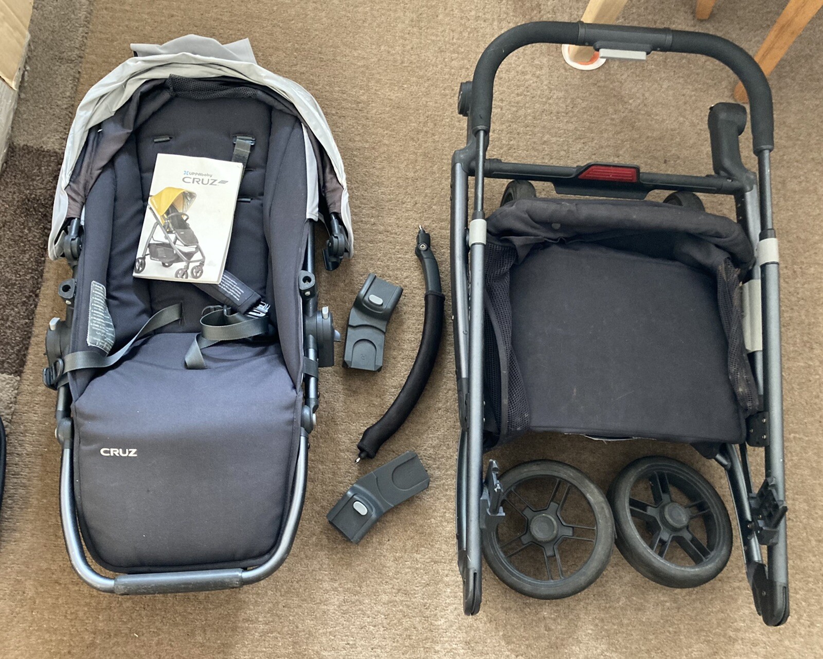 UPPABaby CRUZ Pushchair & System with Extras Grey Ex Used