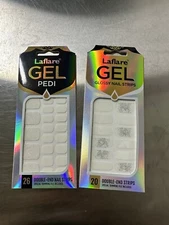 Sliver Set Of 2 Laflare Mani &  Pedi Glossy Nail Strips  Trimming File Included