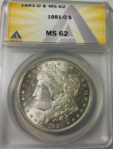1881O NEW ORLEANS MORGAN $ ANACS MS62 Graded pleasing lustrous coin