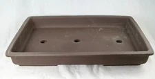 Japanese Yokkaichi Rectangular Unglazed Slim Forest & Raft Bonsai Pot 17"/ 18.5"