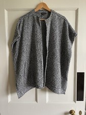 Eileen Fisher Black And White Dogtooth Check Sleeveless Jacket Size Xxs/xs