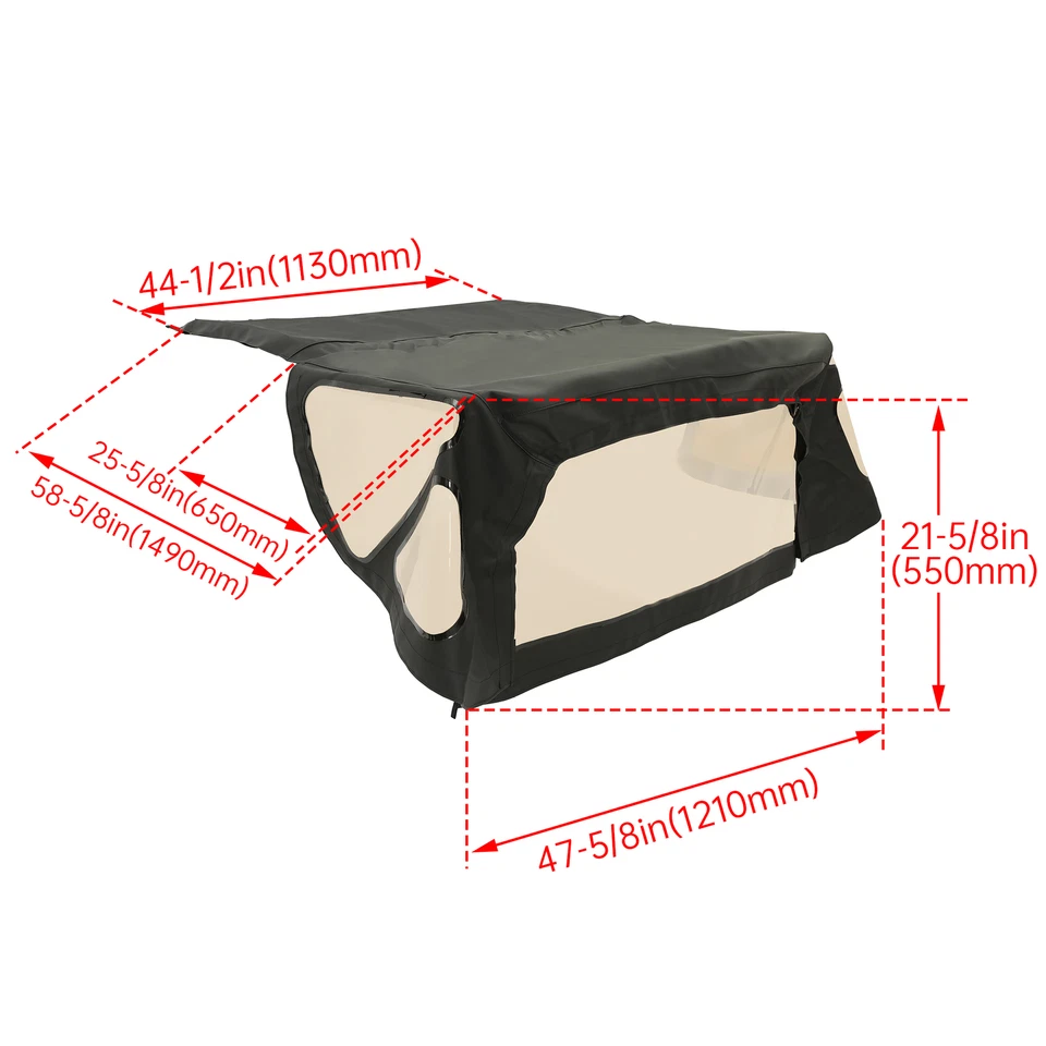 Repuesto techo blando con ventanas para Suzuki Sidekick Geo Tracker 1988-1994 #98715 Foto 4 de 4